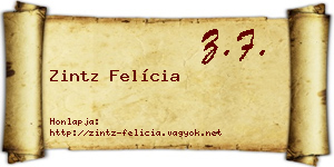 Zintz Felícia névjegykártya