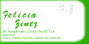 felicia zintz business card